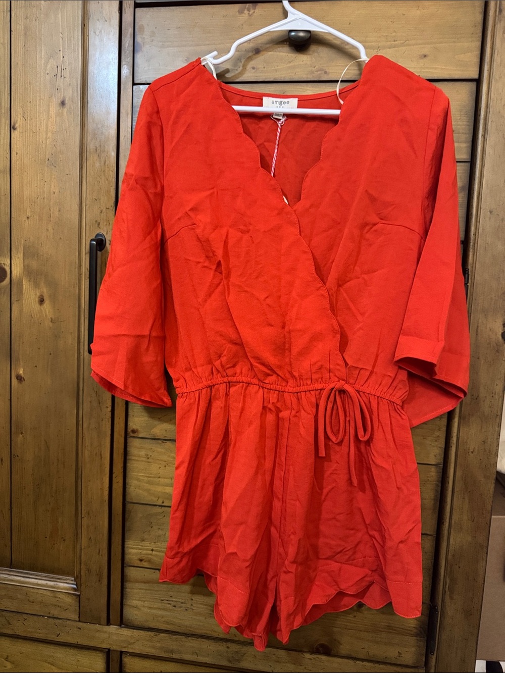 Umgee Coral-Red Wrap Romper